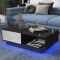 Black High Gloss LED Coffee Table with Drawer C574427